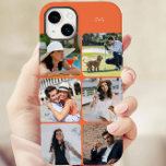 Photo Grid 6 Afbeeldingen Naam of Initialen Sinaas Case-Mate iPhone 14 Plus Hoesje<br><div class="desc">Moderne fotocollage iPhone-hoesje gepersonaliseerd met jouw naam of initialen en 6 van uw favoriete afbeeldingen. De fotomasjabloon geeft uw foto's automatisch weer in vierkant formaat met afgeronde hoeken. De telefoonhoes is afgedrukt in sinaasappel - hoewel u van harte welkom bent om een of alle kleuren in het ontwerpgereedschap te wijzigen....</div>