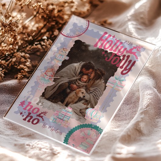 Photo Groovy Nutcracker Retro Pastel Christmas Acryl Uitnodigingen