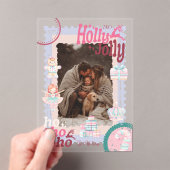 Photo Groovy Nutcracker Retro Pastel Christmas Acryl Uitnodigingen (Insitu (Draagbaar))