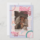 Photo Groovy Nutcracker Retro Pastel Christmas Feestdagenkaart (Voorkant)