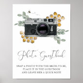 Photo Guestbook Bees and Eucalyptus Sign Poster (Voorkant)