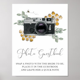 Photo Guestbook Bees and Eucalyptus Sign Poster