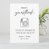 Photo Guestbook Table Top Sign/Card for Framing (Staand voorkant)