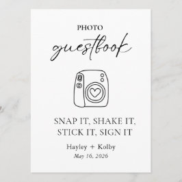 Photo Guestbook Table Top Sign/Card for Framing