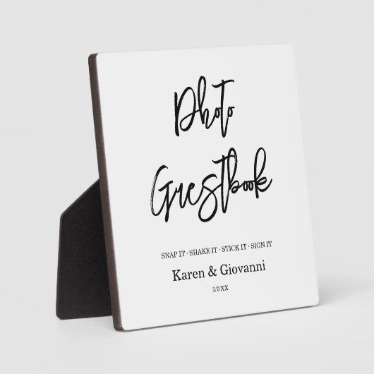 Photo Guestbook wedding sign Tabletop Plaque  Fotoplaat (Voorkant)