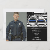 Photo Handcuffs American Flag Police Graduation Aankondiging (Voorkant)