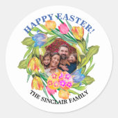 Photo Happy Easter Ronde Sticker (Voorkant)