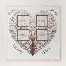 Photo Heart Puzzle Voeg vier foto's toe Legpuzzel