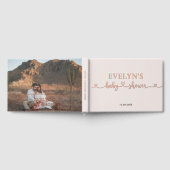 Photo Heart Script Baby shower Blush Pink Gastenboek (Volledig)