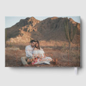 Photo Heart Script Baby shower Sage Green Gastenboek (Achterkant)