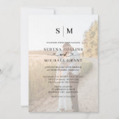 Photo Heart Script QR Code Wedding Kaart (Voorkant)