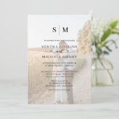 Photo Heart Script QR Code Wedding Kaart (Staand voorkant)