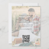 Photo Heart Script QR Code Wedding Kaart (Achterkant)