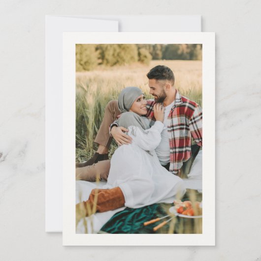 Photo Heart Script QR Code Wedding Save The Date (Achterkant)