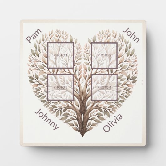 Photo Heart Voeg vier foto's toe Fotoplaat (Voorkant)