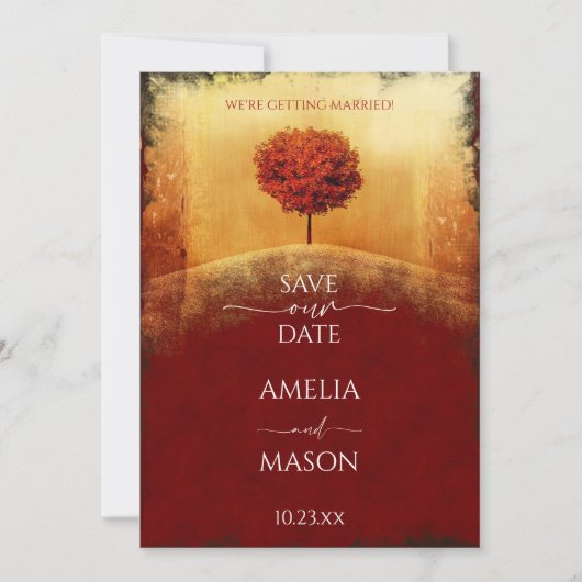 Photo Herfst Tree Save the Date (Voorkant)