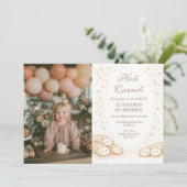 Photo Holi Cannoli Sweet Bakery 1st Birthday Kaart (Staand voorkant)