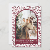 Photo Holiday Card, Modern Christmas Card Kaart (Voorkant)