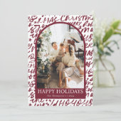 Photo Holiday Card, Modern Christmas Card Kaart (Staand voorkant)
