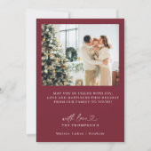 Photo Holiday Card, Modern Christmas Card Kaart (Achterkant)