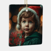 Photo Holiday Elegant Soft Merry Christmas Party Keramisch Ornament (Rechts)