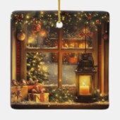 Photo Holiday Elegant Soft Merry Christmas Party Keramisch Ornament (Achterkant)