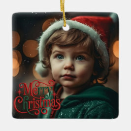 Photo Holiday Elegant Soft Merry Christmas Party Keramisch Ornament