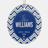 PHOTO HOLIDAY ORNAMENT chevron glitter Silver navy (Links)