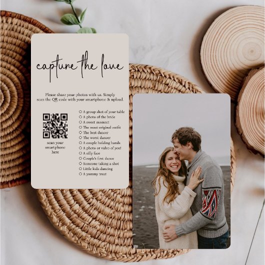 Photo Hunt I Spy Wedding spel Capture the Love QR Kaart
