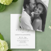 Photo Hydrangea Wedding Monogram Invitations Kaart