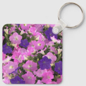 Photo Image Of Morning Glory Pink & Purple Flowers Sleutelhanger (Achterkant)