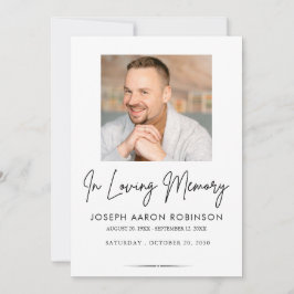 Photo In Loving Memory Funeral Memorial Keepsake Kaart