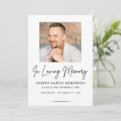 Photo In Loving Memory Funeral Memorial Keepsake Kaart (Staand voorkant)