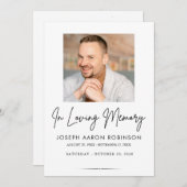 Photo In Loving Memory Funeral Memorial Keepsake Kaart (Voorkant / Achterkant)