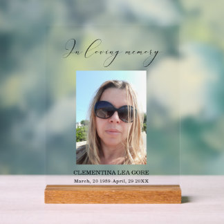 Photo In loving memory sign Tabletop Acryl Bord