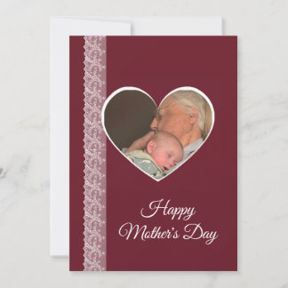 Photo inside Heart image with lace border Kaart