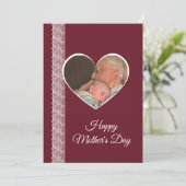 Photo inside Heart image with lace border Kaart (Staand voorkant)