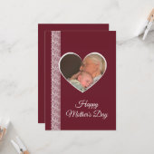 Photo inside Heart image with lace border Kaart (Voorkant / Achterkant in situ)