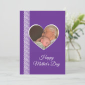 Photo inside Heart image with lace border Kaart (Staand voorkant)