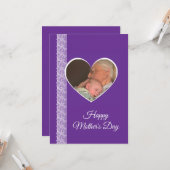 Photo inside Heart image with lace border Kaart (Voorkant / Achterkant in situ)