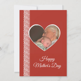 Photo inside Heart image with lace border Kaart