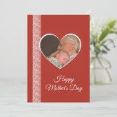 Photo inside Heart image with lace border Kaart (Staand voorkant)