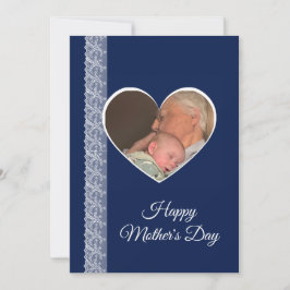 Photo inside Heart image with lace border Kaart