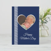 Photo inside Heart image with lace border Kaart (Staand voorkant)