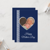 Photo inside Heart image with lace border Kaart (Voorkant / Achterkant in situ)