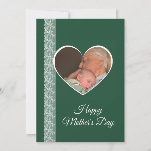 Photo inside Heart image with lace border Kaart (Voorkant)