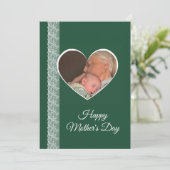 Photo inside Heart image with lace border Kaart (Staand voorkant)