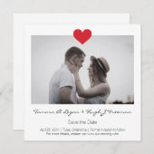 Photo Instant with Heart Engaged Couple Wedding Save The Date (Voorkant / Achterkant)