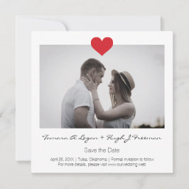Photo Instant with Heart Engaged Couple Wedding Save The Date