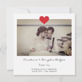Photo Instant with Heart Romantic Wedding Couple Bedankkaart